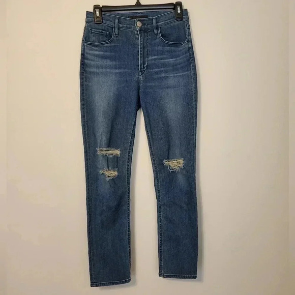 3x1 N.Y.C W4 Colette Slim Crop Jeans High Rise Frayed Distressed Jeans(26) - Picture 5 of 10